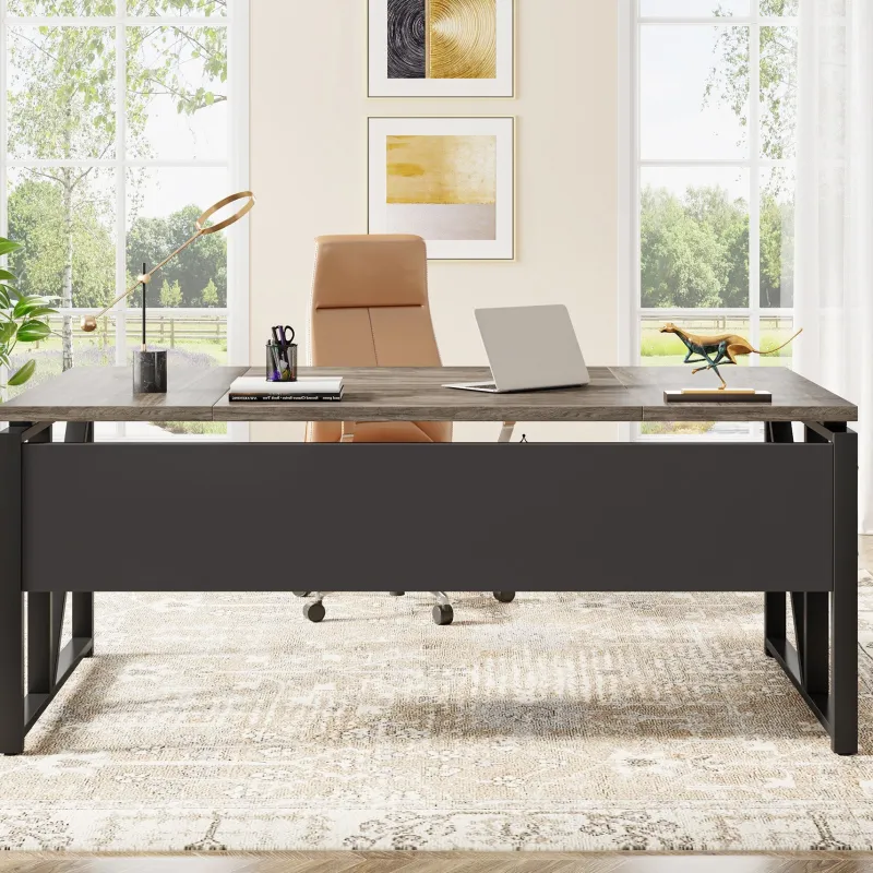 Tribesigns Desks*55" /63" Computer Desk Writing Table with Bottom Storage Shelf