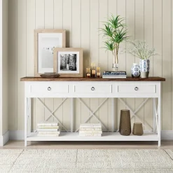 Tribesigns Console Tables|Console Tables*3 - Drawer Console Table, 70.8