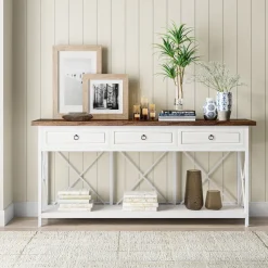 Tribesigns Console Tables|Console Tables*3 - Drawer Console Table, 70.8