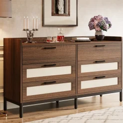 Tribesigns Chests Of Drawers*6 - Drawer Dresser, 55" Rustic Chest of Drawers Dresser Organizer