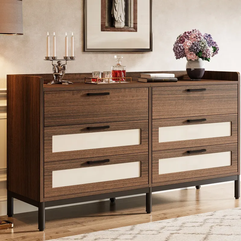 Tribesigns Chests Of Drawers*6 - Drawer Dresser, 55" Rustic Chest of Drawers Dresser Organizer