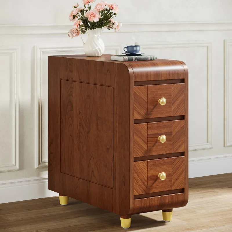 Tribesigns End & Side Tables*3 - Drawer End Table, Small Classic Sofa Side table Bedside Table