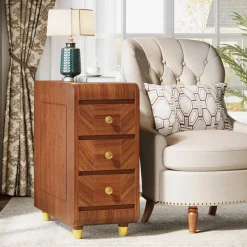 Tribesigns End & Side Tables*3 - Drawer End Table, Small Classic Sofa Side table Bedside Table