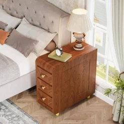 Tribesigns End & Side Tables*3 - Drawer End Table, Small Classic Sofa Side table Bedside Table