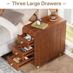 Tribesigns End & Side Tables*3 - Drawer End Table, Small Classic Sofa Side table Bedside Table