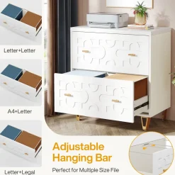 Tribesigns Printer Stands|Printer Stands*2 - Drawer File Cabinet, Modern Storage Filing Cabinet Printer Stand