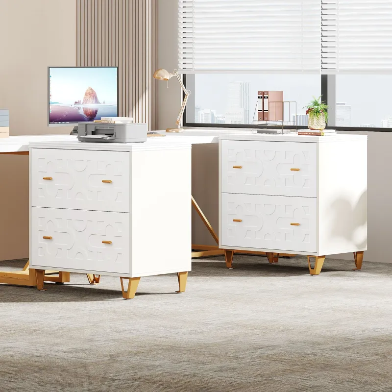 Tribesigns Printer Stands|Printer Stands*2 - Drawer File Cabinet, Modern Storage Filing Cabinet Printer Stand