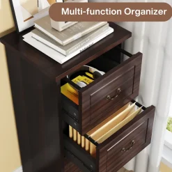 Tribesigns File Cabinets|File Cabinets*4 - Drawer File Cabinet, Vertical Wood Filing Cabinet with Lock