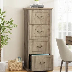 Tribesigns File Cabinets|File Cabinets*4 - Drawer File Cabinet, Vertical Wood Filing Cabinet with Lock