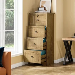 Tribesigns File Cabinets|File Cabinets*4 - Drawer File Cabinet, Vintage Vertical Filing Cabinet