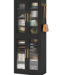 Tribesigns Bookcases & Bookshelves|Bookcases & Bookshelves*67 - inch Bookcase, 8 - Tier Bookshelf with Acrylic Doors and LED Light