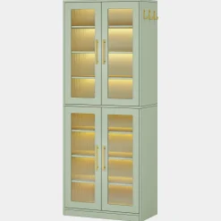 Tribesigns Bookcases & Bookshelves|Bookcases & Bookshelves*67 - inch Bookcase, 8 - Tier Bookshelf with Acrylic Doors and LED Light