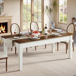 Tribesigns Dining Tables*62 - Inch Dining Table, Farmhouse Rectangular Kitchen Table for 4 - 6