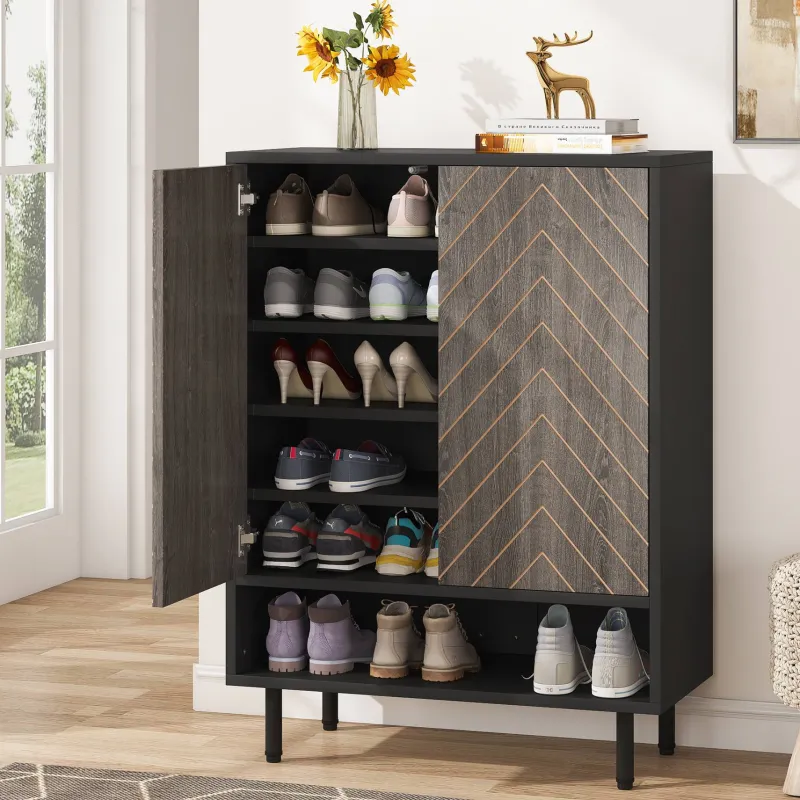 Tribesigns Shoe Racks & Cabinets|Shoe Racks & Cabinets*18 - Pair Shoe Cabinet, 6 - Tier Shoe Rack Organizer Cabinet with Door