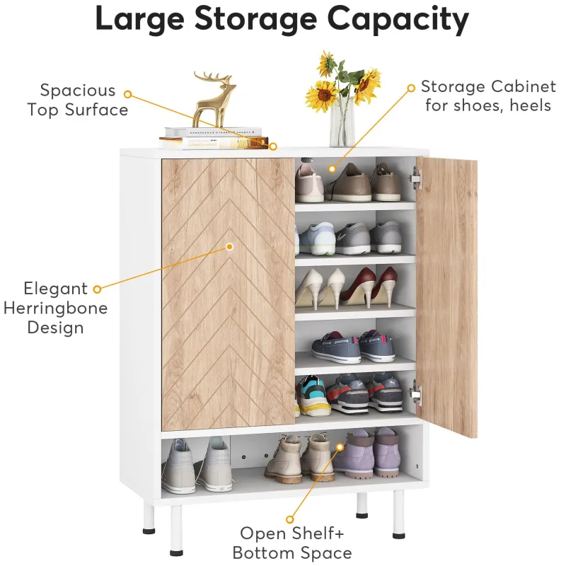 Tribesigns Shoe Racks & Cabinets|Shoe Racks & Cabinets*18 - Pair Shoe Cabinet, 6 - Tier Shoe Rack Organizer Cabinet with Door