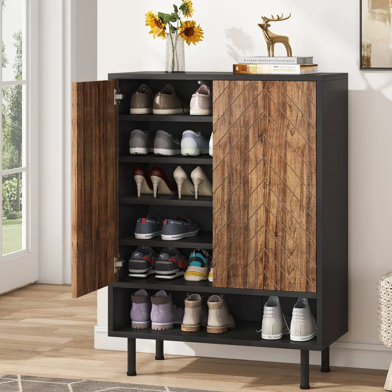 Tribesigns Shoe Racks & Cabinets|Shoe Racks & Cabinets*18 - Pair Shoe Cabinet, 6 - Tier Shoe Rack Organizer Cabinet with Door
