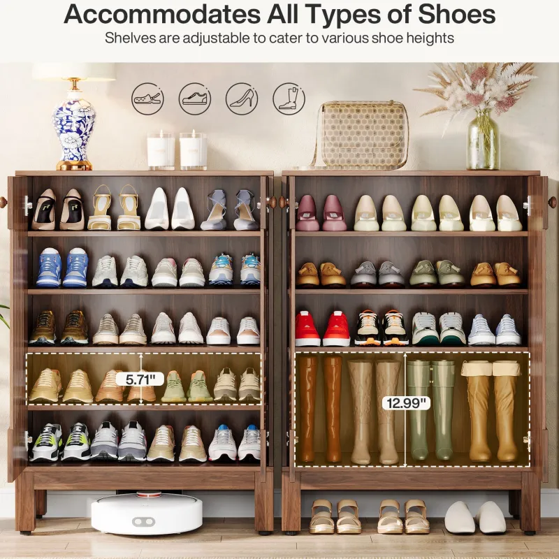 Tribesigns Shoe Racks & Cabinets|Shoe Racks & Cabinets*20 - Pair Shoe Cabinet, Stylish Shoe Rack Organizer With Doors