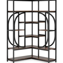 Tribesigns Bookcases & Bookshelves|Bookcases & Bookshelves*7 - Shelf Corner Bookshelf, L - Shaped Bookcase Display Rack