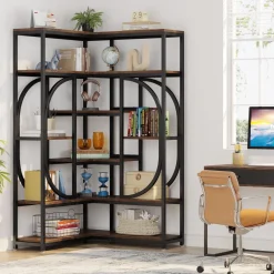 Tribesigns Bookcases & Bookshelves|Bookcases & Bookshelves*7 - Shelf Corner Bookshelf, L - Shaped Bookcase Display Rack