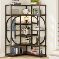 Tribesigns Bookcases & Bookshelves|Bookcases & Bookshelves*7 - Shelf Corner Bookshelf, L - Shaped Bookcase Display Rack
