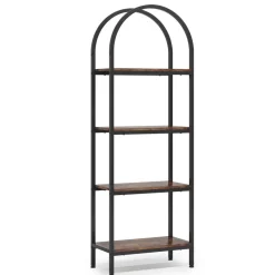 Tribesigns Corner Shelves|Corner Shelves*4 - Tier / 5 - Tier Bookshelf, Arched Bookcase Display Rack with Storage Shelves