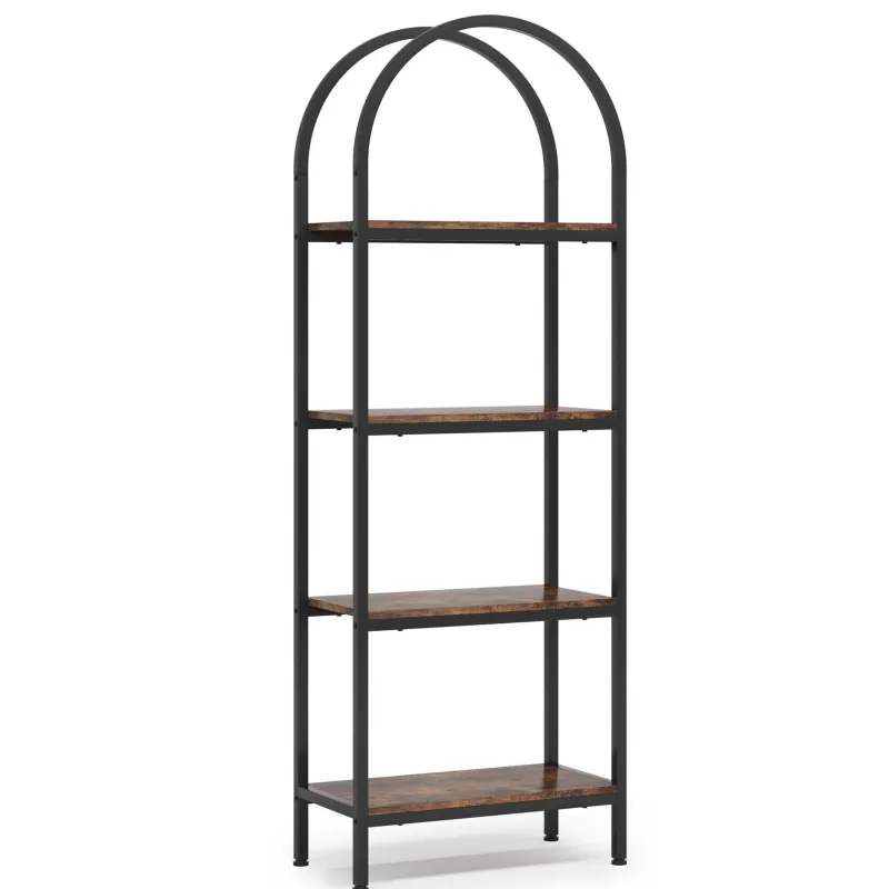 Tribesigns Corner Shelves|Corner Shelves*4 - Tier / 5 - Tier Bookshelf, Arched Bookcase Display Rack with Storage Shelves