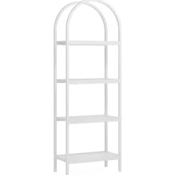 Tribesigns Corner Shelves|Corner Shelves*4 - Tier / 5 - Tier Bookshelf, Arched Bookcase Display Rack with Storage Shelves