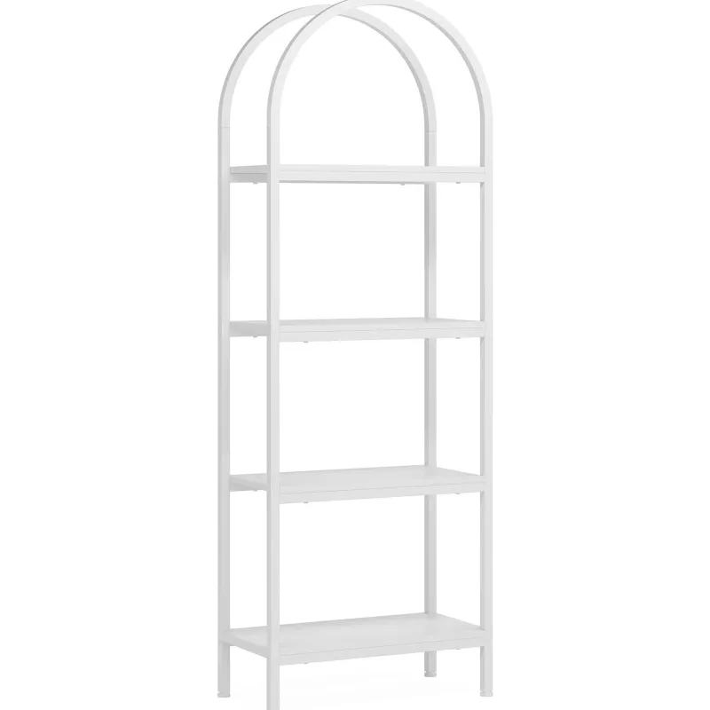 Tribesigns Corner Shelves|Corner Shelves*4 - Tier / 5 - Tier Bookshelf, Arched Bookcase Display Rack with Storage Shelves