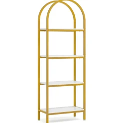 Tribesigns Corner Shelves|Corner Shelves*4 - Tier / 5 - Tier Bookshelf, Arched Bookcase Display Rack with Storage Shelves
