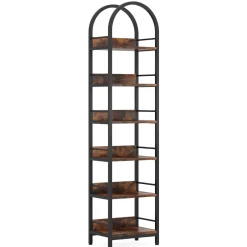 Tribesigns Bookcases & Bookshelves|Bookcases & Bookshelves*6 - Tier Bookshelf, 78.7" Narrow Bookcase Arched Display Shelf