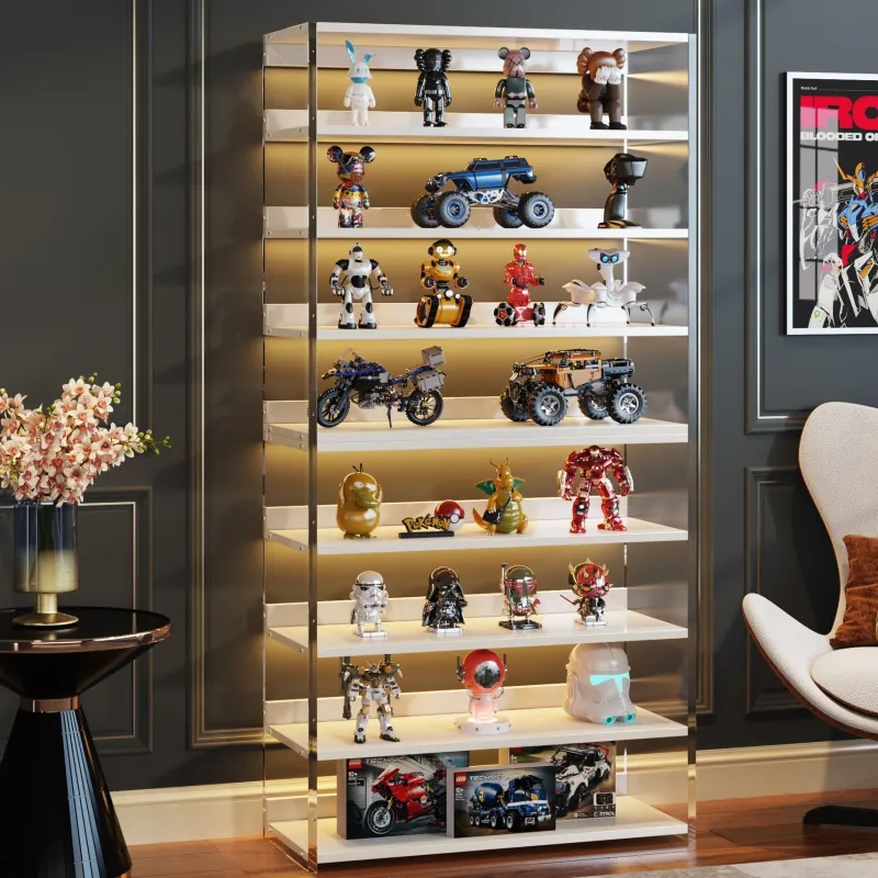 Tribesigns Bookcases & Bookshelves|Bookcases & Bookshelves*8 - Tier Bookshelf, Acrylic Bookcase Storage Display Shelf