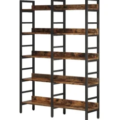 Tribesigns Bookcases & Bookshelves|Bookcases & Bookshelves*5 - Tier Bookshelf, Double Wide Bookcase Storage Shelves Unit