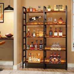 Tribesigns Bookcases & Bookshelves|Bookcases & Bookshelves*5 - Tier Bookshelf, Double Wide Bookcase Storage Shelves Unit