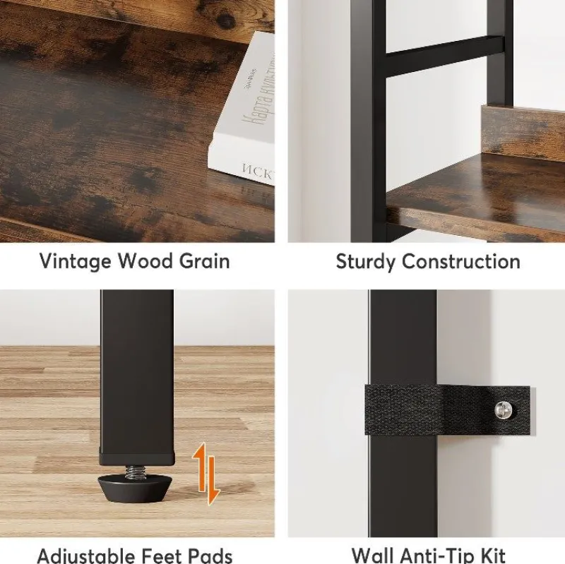 Tribesigns Bookcases & Bookshelves|Bookcases & Bookshelves*5 - Tier Bookshelf, Double Wide Bookcase Storage Shelves Unit