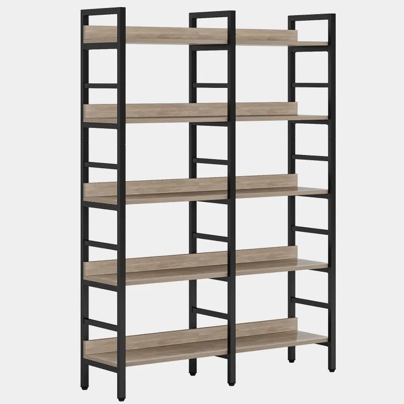 Tribesigns Bookcases & Bookshelves|Bookcases & Bookshelves*5 - Tier Bookshelf, Double Wide Bookcase Storage Shelves Unit