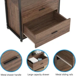 Tribesigns Bookcases & Bookshelves|Bookcases & Bookshelves*4 - Tier Bookshelf Etagere Display Bookcase with 2 Drawers