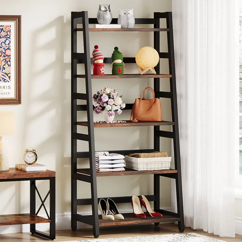 Tribesigns Bookcases & Bookshelves|Bookcases & Bookshelves*5 - Tier Bookshelf, Ladder Bookcase Etagere Storage Shelf