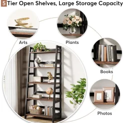 Tribesigns Bookcases & Bookshelves|Bookcases & Bookshelves*5 - Tier Bookshelf, Ladder Bookcase Etagere Storage Shelf