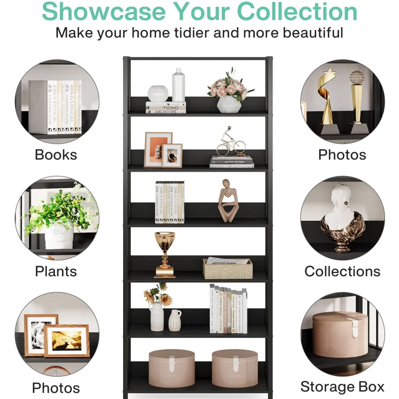 Tribesigns Bookcases & Bookshelves|Bookcases & Bookshelves*6 - Tier Bookshelf, Vintage Storage Display Rack With Open Shelves