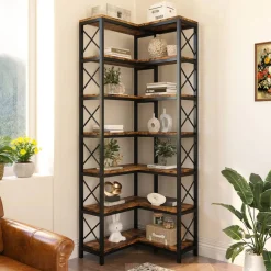 Tribesigns Corner Shelves|Corner Shelves*7 - Tier Corner Bookshelf Corner Bookcase Storage Display Rack
