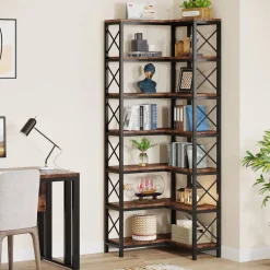 Tribesigns Corner Shelves|Corner Shelves*7 - Tier Corner Bookshelf Corner Bookcase Storage Display Rack