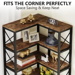Tribesigns Corner Shelves|Corner Shelves*7 - Tier Corner Bookshelf Corner Bookcase Storage Display Rack