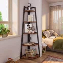 Tribesigns Bookcases & Bookshelves|Bookcases & Bookshelves*5 - Tier Corner Shelf, 70" Tall Corner Ladder Shelf Small Bookshelf