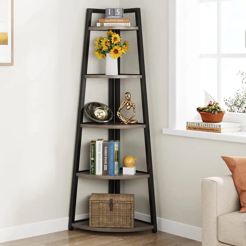 Tribesigns Bookcases & Bookshelves|Bookcases & Bookshelves*5 - Tier Corner Shelf, 70" Tall Corner Ladder Shelf Small Bookshelf