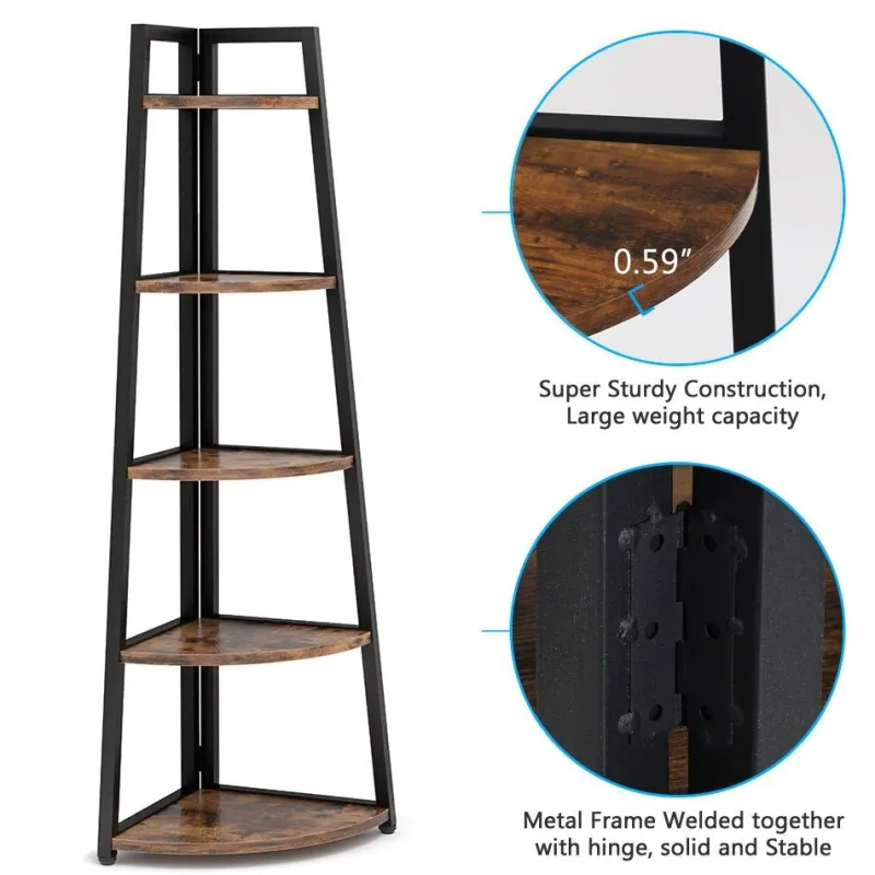 Tribesigns Bookcases & Bookshelves|Bookcases & Bookshelves*5 - Tier Corner Shelf, 70" Tall Corner Ladder Shelf Small Bookshelf