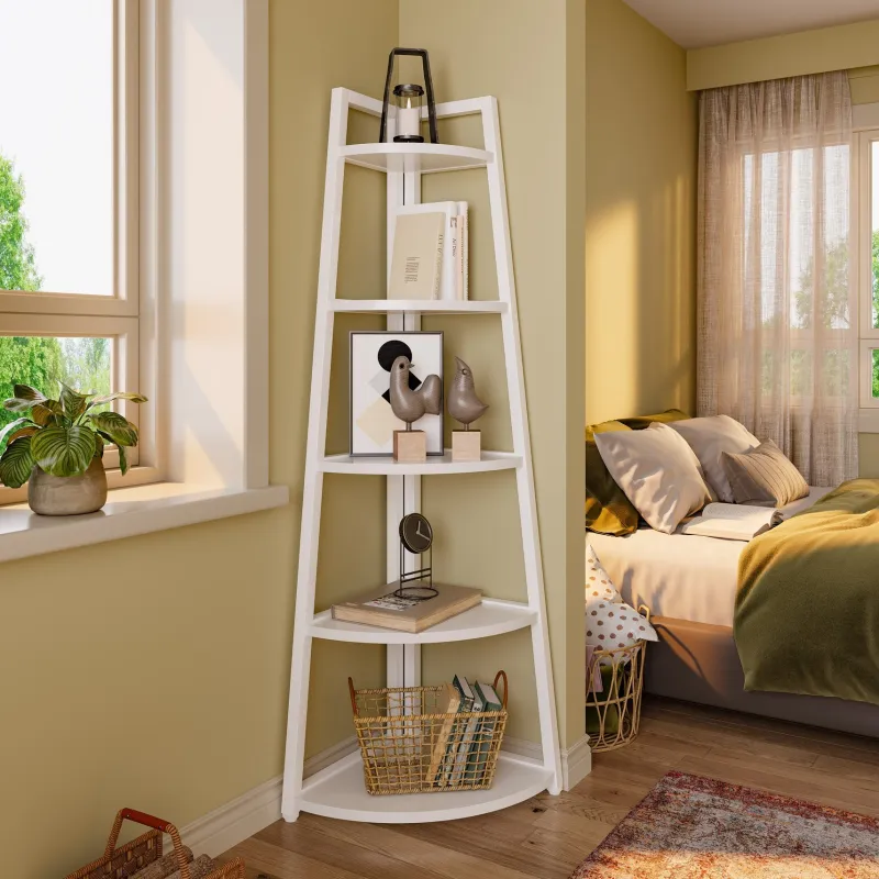 Tribesigns Bookcases & Bookshelves|Bookcases & Bookshelves*5 - Tier Corner Shelf, 70" Tall Corner Ladder Shelf Small Bookshelf