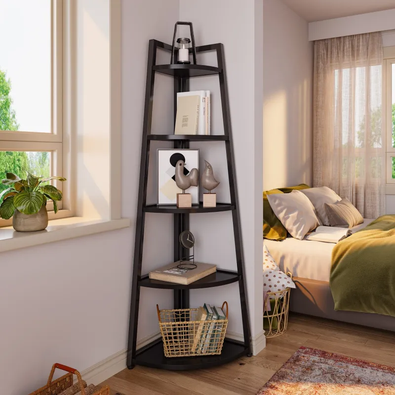 Tribesigns Bookcases & Bookshelves|Bookcases & Bookshelves*5 - Tier Corner Shelf, 70" Tall Corner Ladder Shelf Small Bookshelf