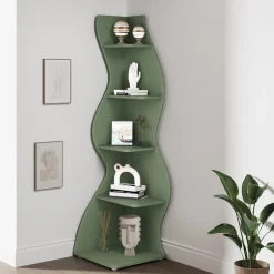 Tribesigns Corner Shelves|Corner Shelves*5 - Tier Corner Shelf, Modern Wall Corner Bookshelf Bookcase