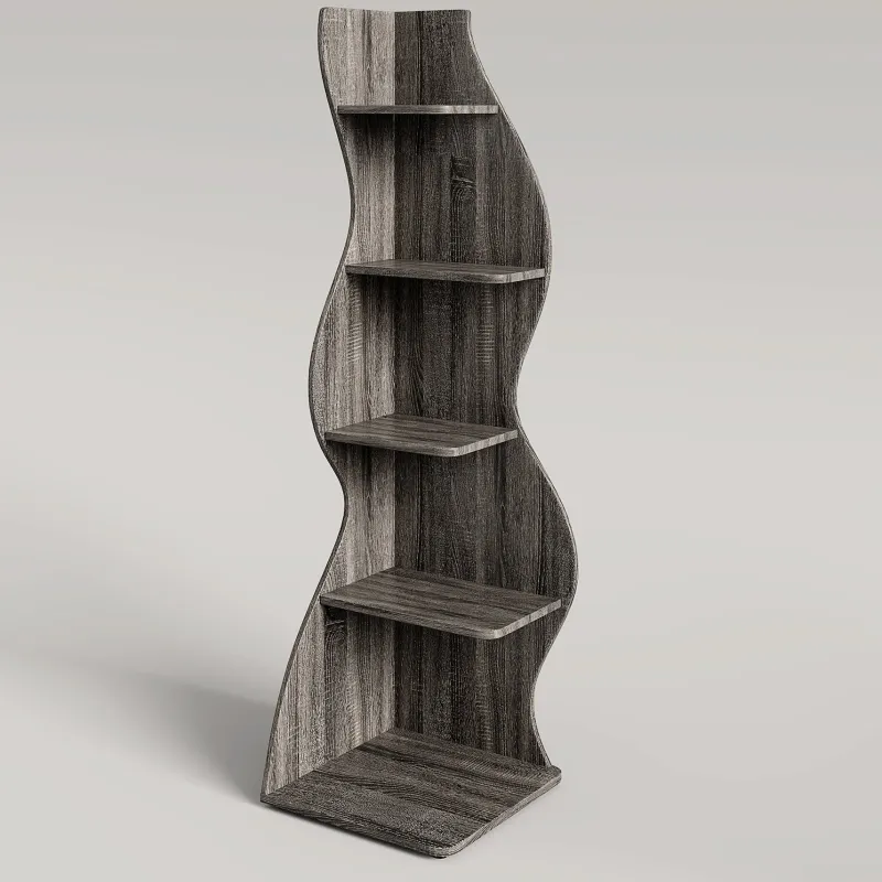 Tribesigns Corner Shelves|Corner Shelves*5 - Tier Corner Shelf, Modern Wall Corner Bookshelf Bookcase
