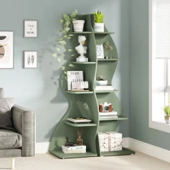 Tribesigns Corner Shelves|Corner Shelves*5 - Tier Corner Shelf, Modern Wall Corner Bookshelf Bookcase